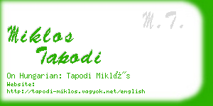 miklos tapodi business card